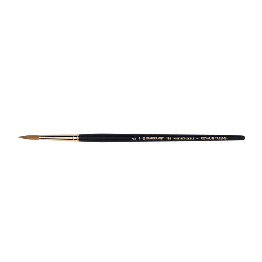 Pincel acuarela Rembrandt redondo nº 6, pelo natural marta roja, Serie 110.