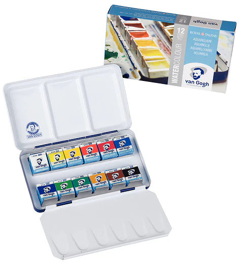 Estuche metálico de acuarelas 12 colores