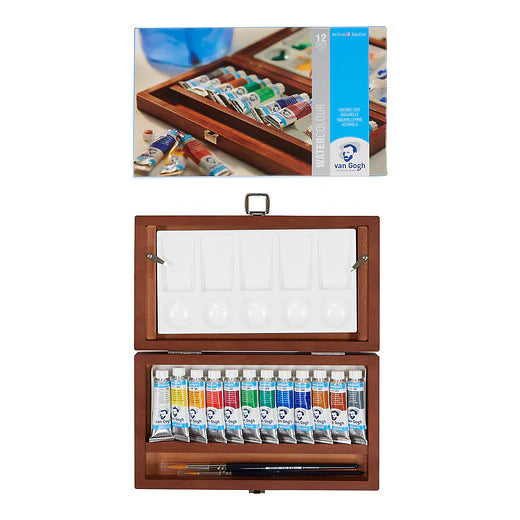 Set de acuarelas de lujo en caja de madera