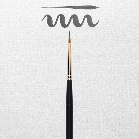Pincel acuarela Rembrandt redondo, pelo natural de marta roja kolinsky, mango negro serie 110, nº 2