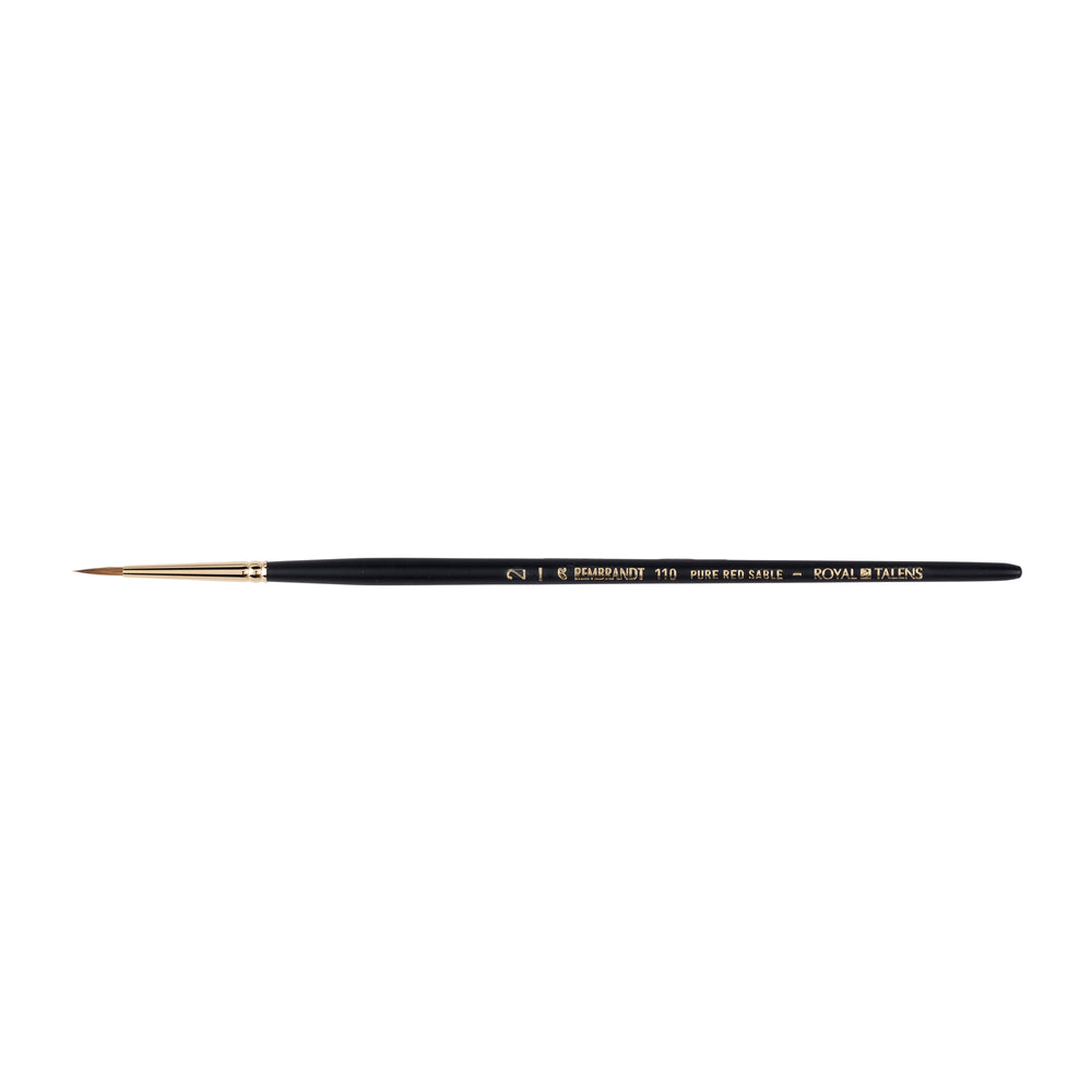 Pincel acuarela Rembrandt redondo nº 2, pelo natural marta roja, Serie 110.
