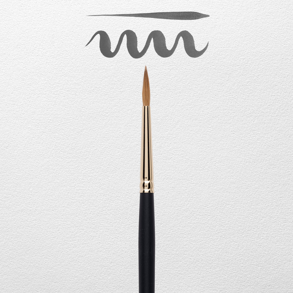 Pincel acuarela Rembrandt redondo, pelo natural de marta roja kolinsky, mango negro serie 110, nº 4
