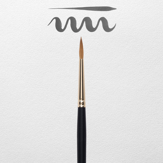 Pincel acuarela Rembrandt redondo, pelo natural de marta roja kolinsky, mango negro serie 110, nº 4