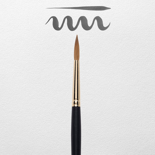 Pincel acuarela Rembrandt redondo, pelo natural de marta roja kolinsky, mango negro serie 110, nº 6