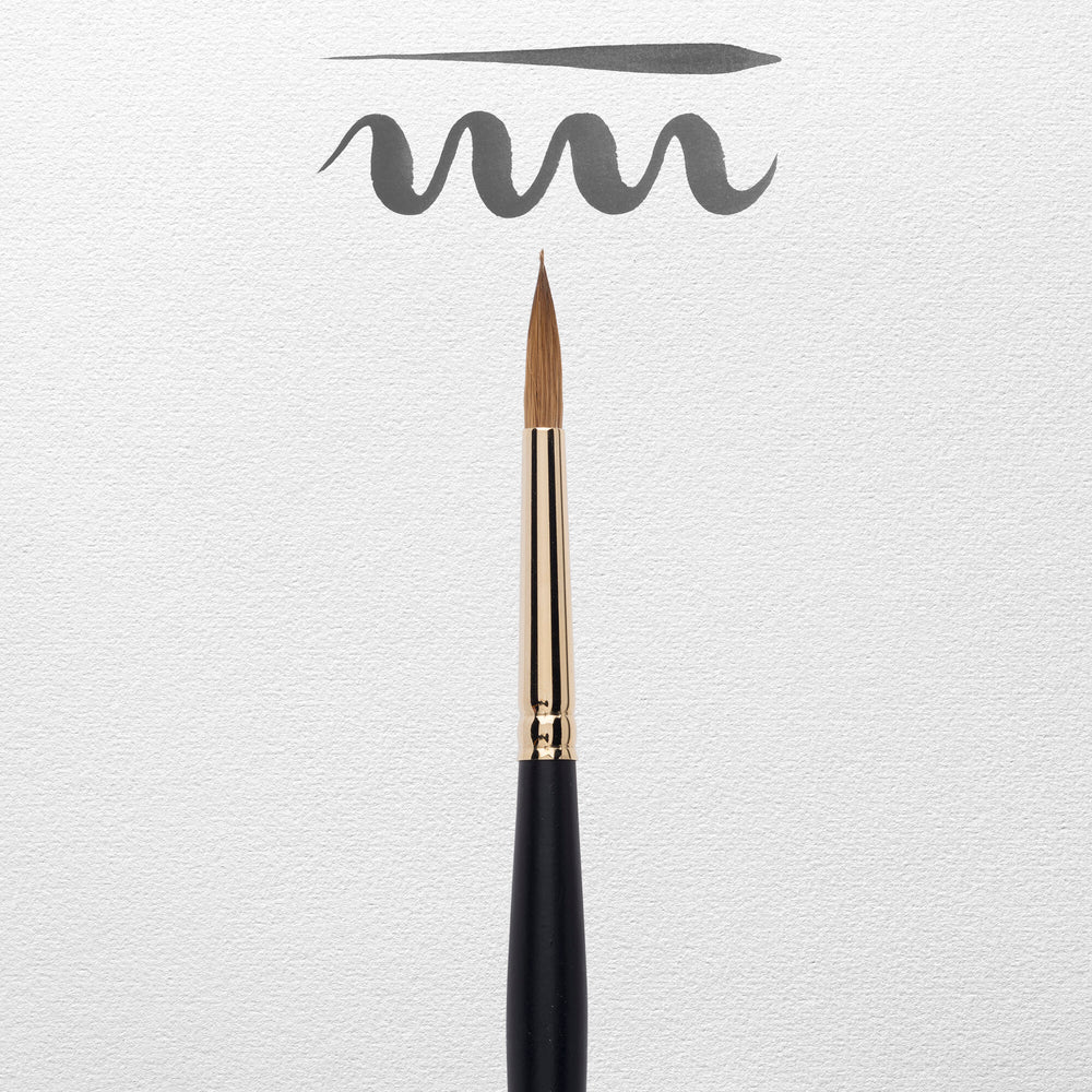 Pincel acuarela Rembrandt redondo, pelo natural de marta roja kolinsky, mango negro serie 110, nº 8
