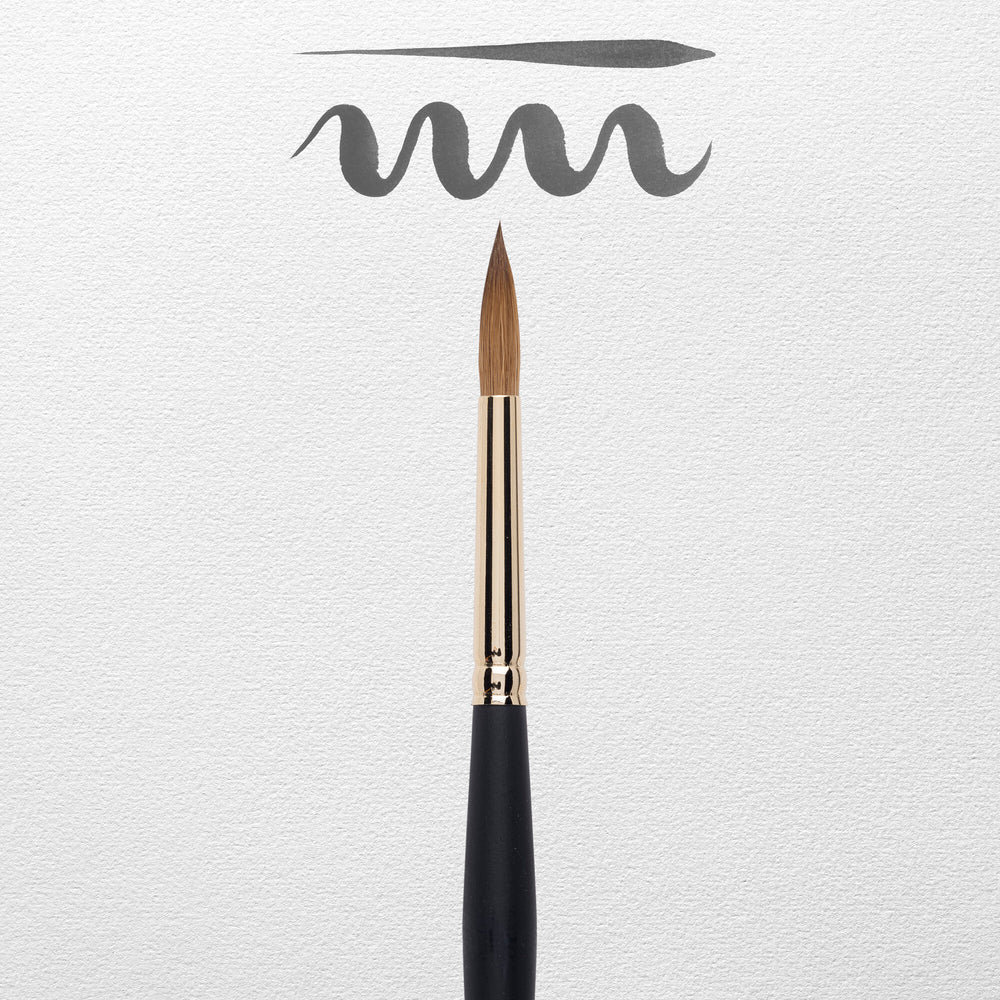 Pincel acuarela Rembrandt redondo, pelo natural de marta roja kolinsky, mango negro serie 110, nº 10