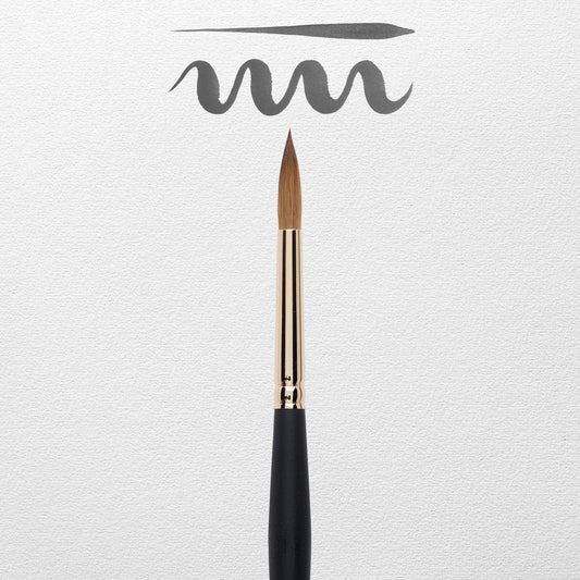 Pincel acuarela Rembrandt redondo, pelo natural de marta roja kolinsky, mango negro serie 110, nº 10