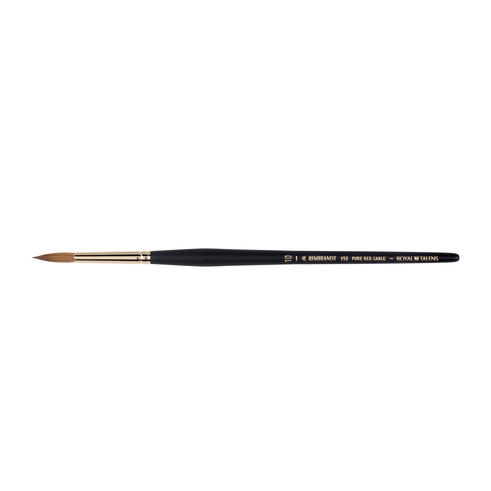 Pincel acuarela Rembrandt redondo nº 10, pelo natural marta roja, Serie 110.