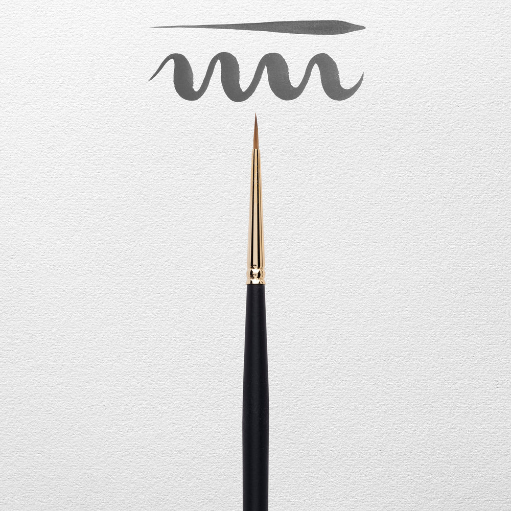 Pincel acuarela Rembrandt redondo, pelo natural de marta roja kolinsky, mango negro serie 110, nº 0