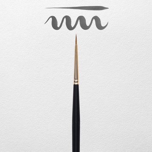 Pincel acuarela Rembrandt redondo, pelo natural de marta roja kolinsky, mango negro serie 110, nº 0