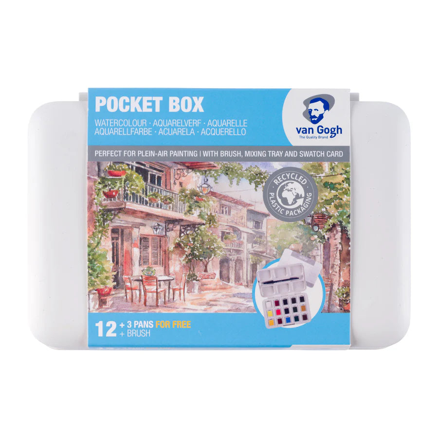 Estuche plástico de acuarelas 12+3 colores