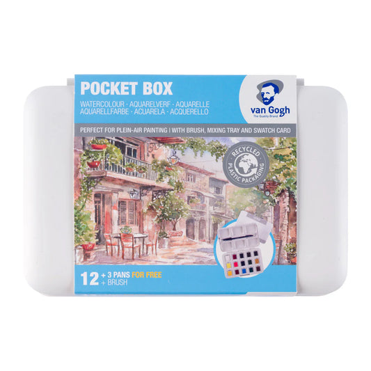 Estuche plástico de acuarelas 12+3 colores